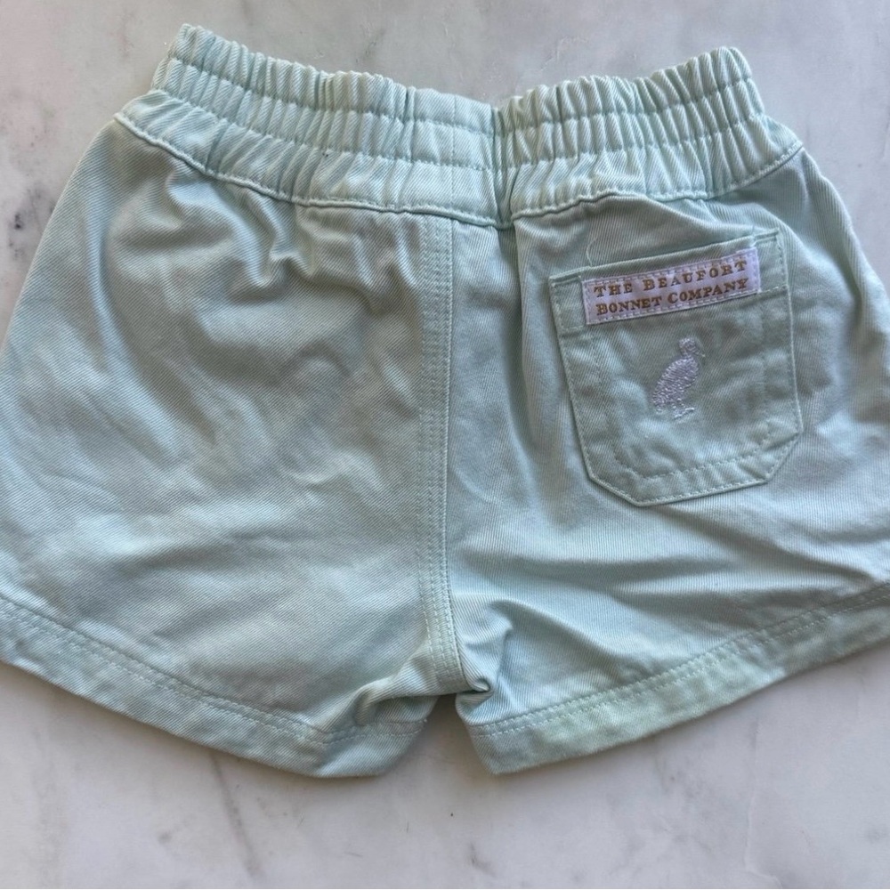 The Beaufort Bonnet Company Soft Aqua Kids Shorts - Picture 2 of 3